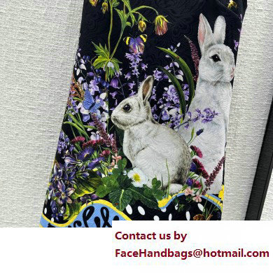 Dolce  &  Gabbana black bunny printed DRESS 2023